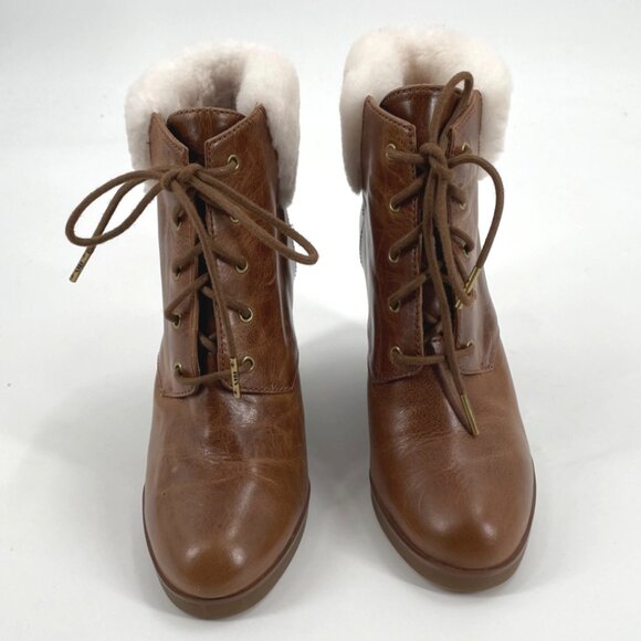 NEW Michael Michael Kors Carrigan Wedge Lace-Up Booties Boots Womens 7.5M - Picture 6 of 8